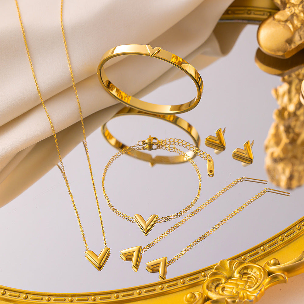 V -Jewelry set - Stainless Steel
