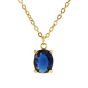 Single Zircon Pendant Necklace