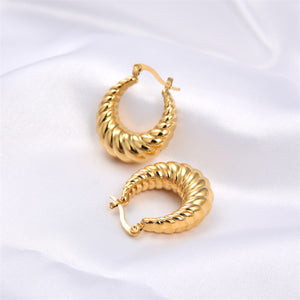 Simple Titanium Steel Hoop Earrings