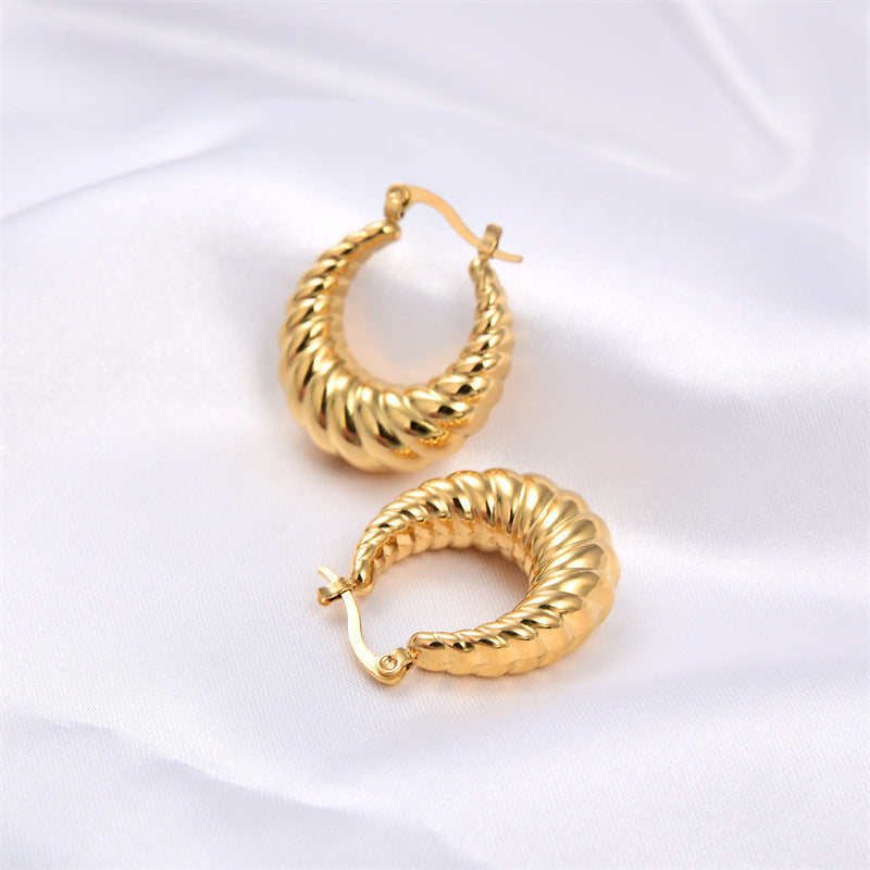 Simple Titanium Steel Hoop Earrings