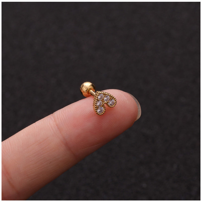 Zircon Round Back Stud earrings