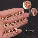 Zircon Round Back Stud earrings