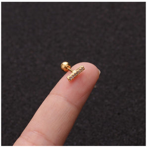 Zircon Round Back Stud earrings