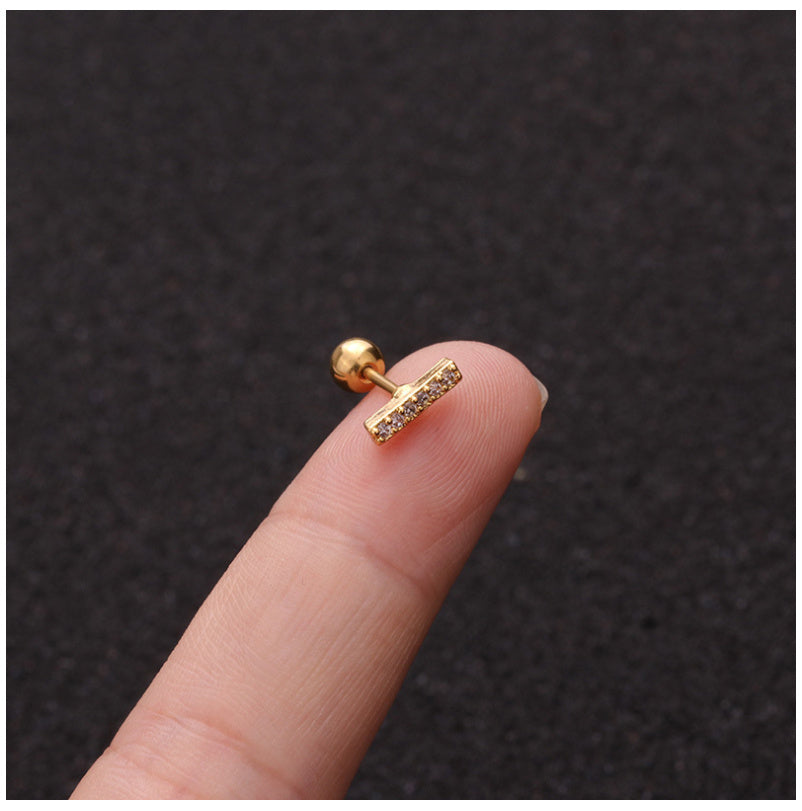 Zircon Round Back Stud earrings
