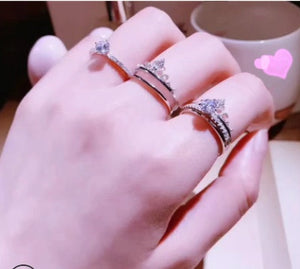 Crown Rings For Women White Gold Engagement Wedding Ring Jewelry