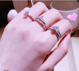 Crown Rings For Women White Gold Engagement Wedding Ring Jewelry