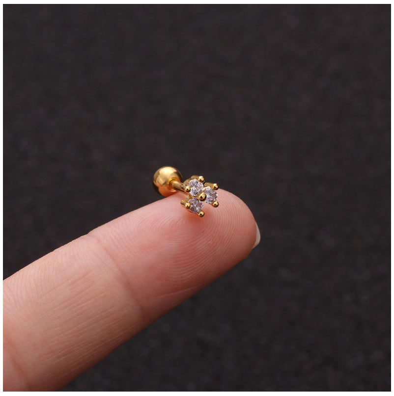 Zircon Round Back Stud earrings