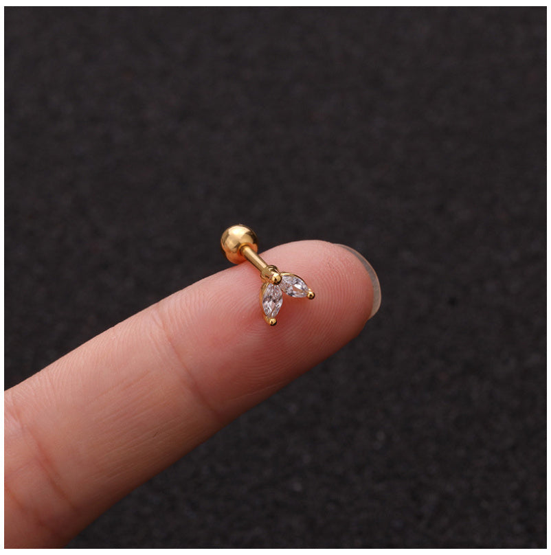 Zircon Round Back Stud earrings
