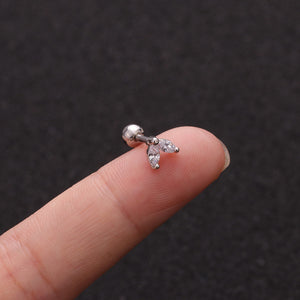 Zircon Round Back Stud earrings