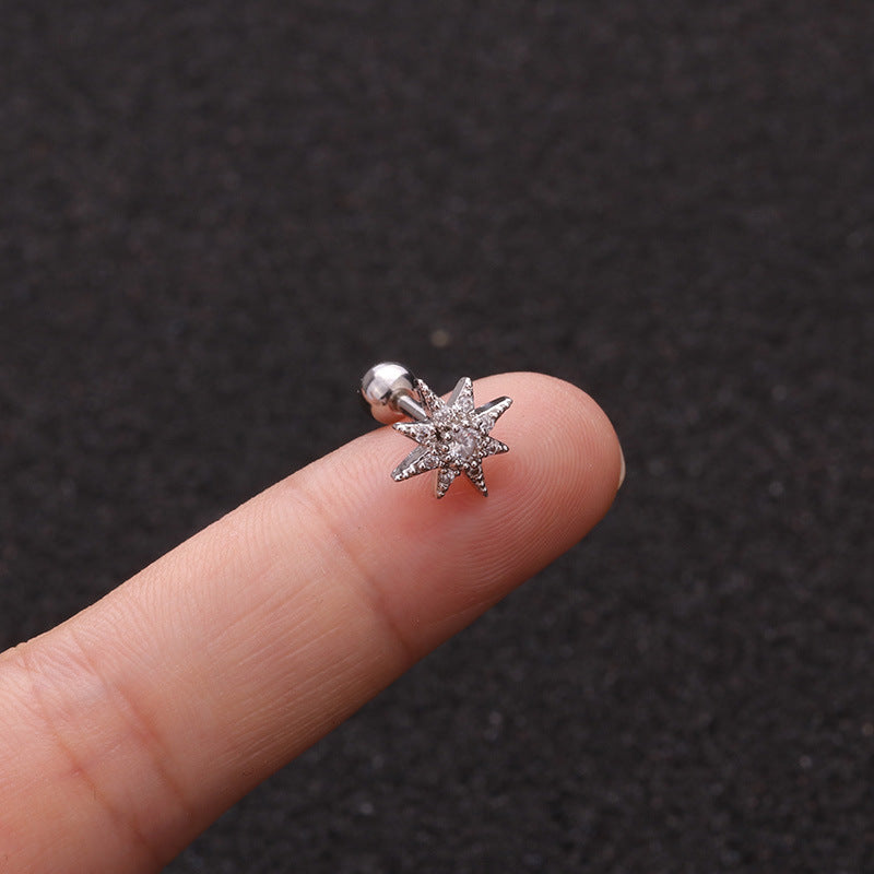 Zircon Round Back Stud earrings