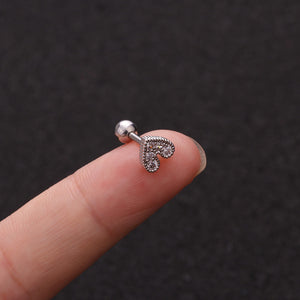 Zircon Round Back Stud earrings