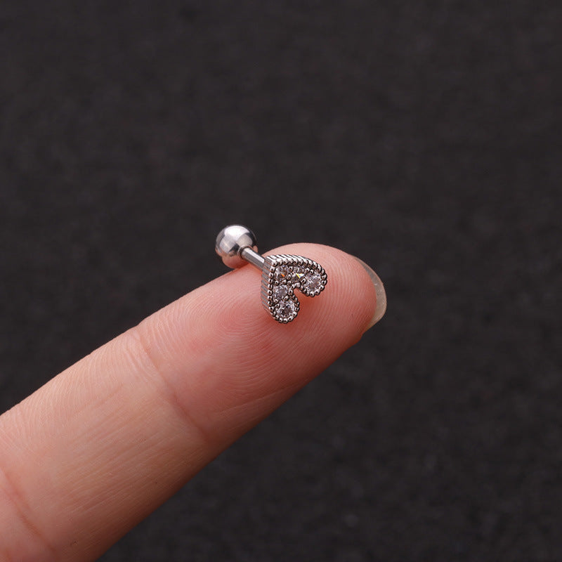 Zircon Round Back Stud earrings