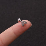 Zircon Round Back Stud earrings