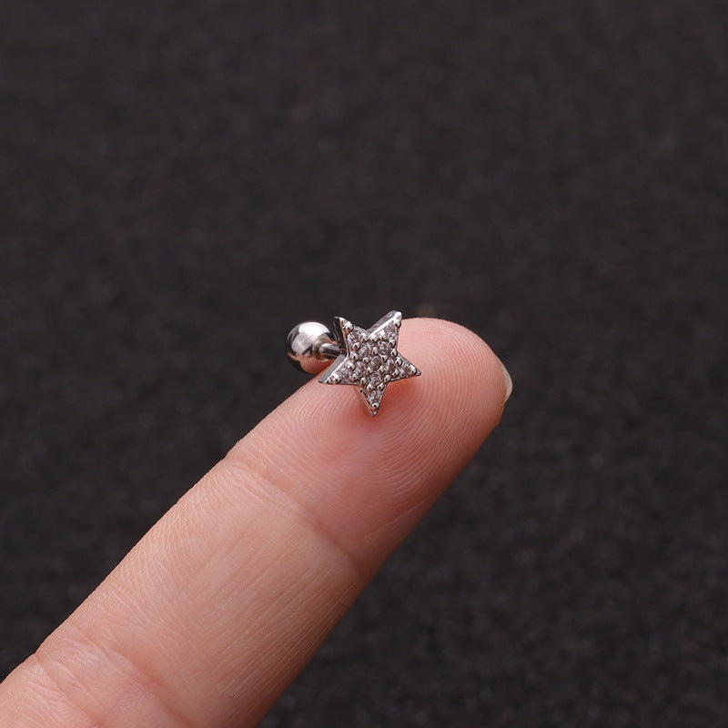 Zircon Round Back Stud earrings