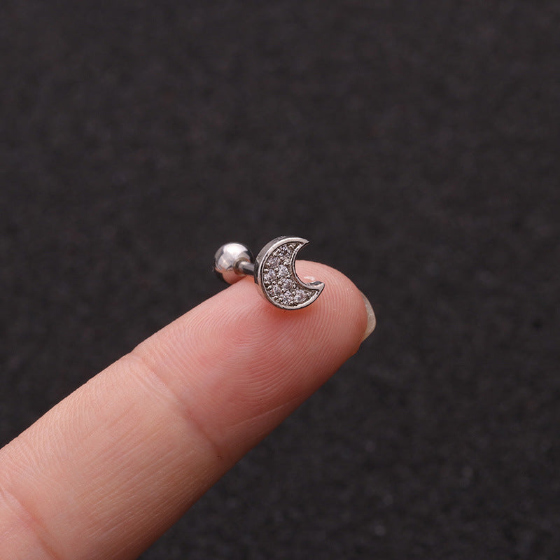 Zircon Round Back Stud earrings