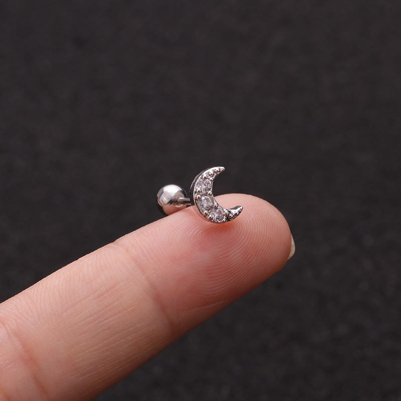 Zircon Round Back Stud earrings