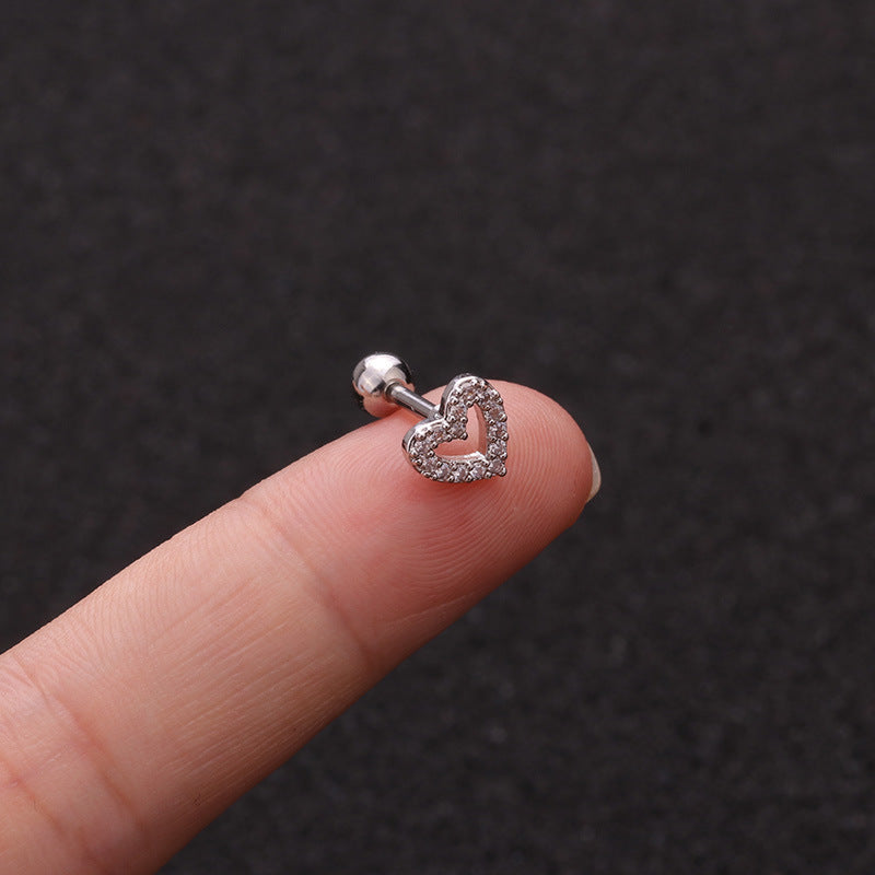 Zircon Round Back Stud earrings
