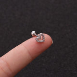 Zircon Round Back Stud earrings