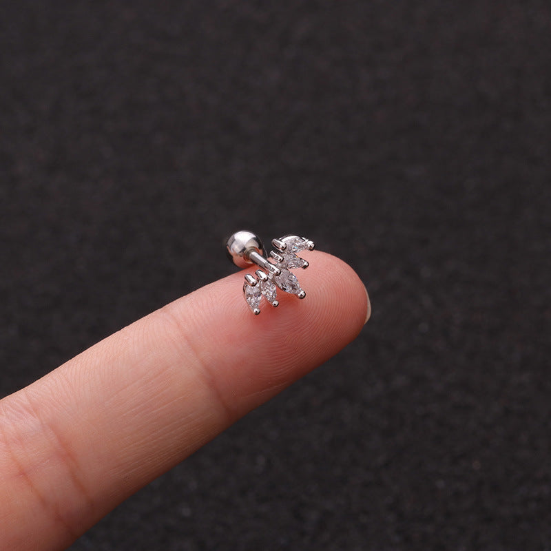 Zircon Round Back Stud earrings