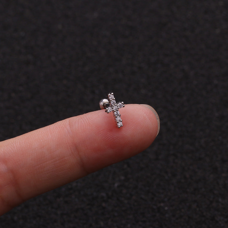 Zircon Round Back Stud earrings