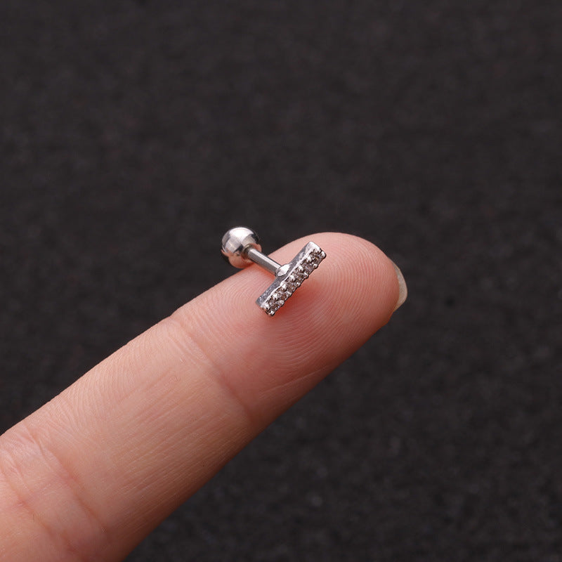 Zircon Round Back Stud earrings