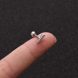 Zircon Round Back Stud earrings