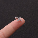 Zircon Round Back Stud earrings