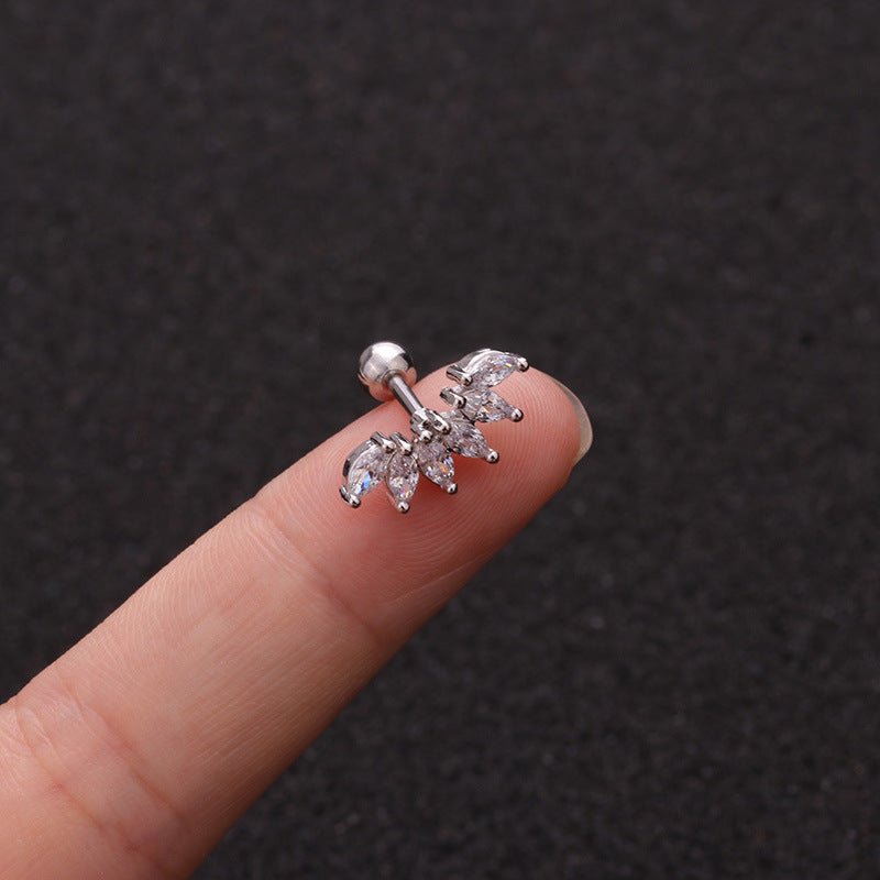 Zircon Round Back Stud earrings