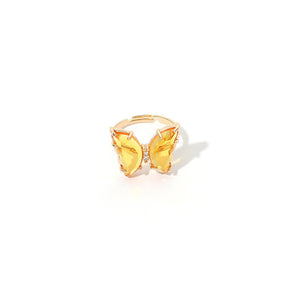 Charm Butterfly Ring For Women Crystal Zircon Rings Gold Silver