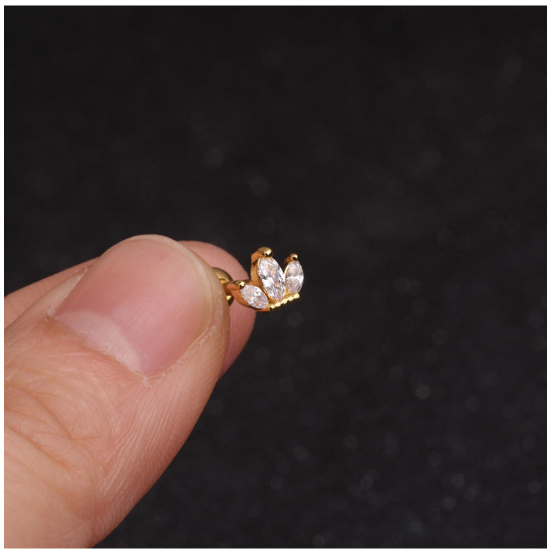 Zircon Round Back Stud earrings