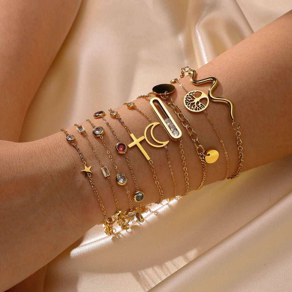 Colorful Zircon Geometric Bracelet
