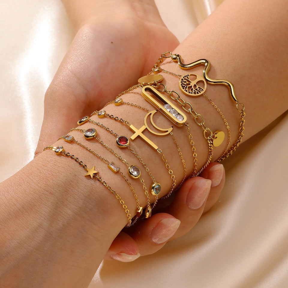 Colorful Zircon Geometric Bracelet
