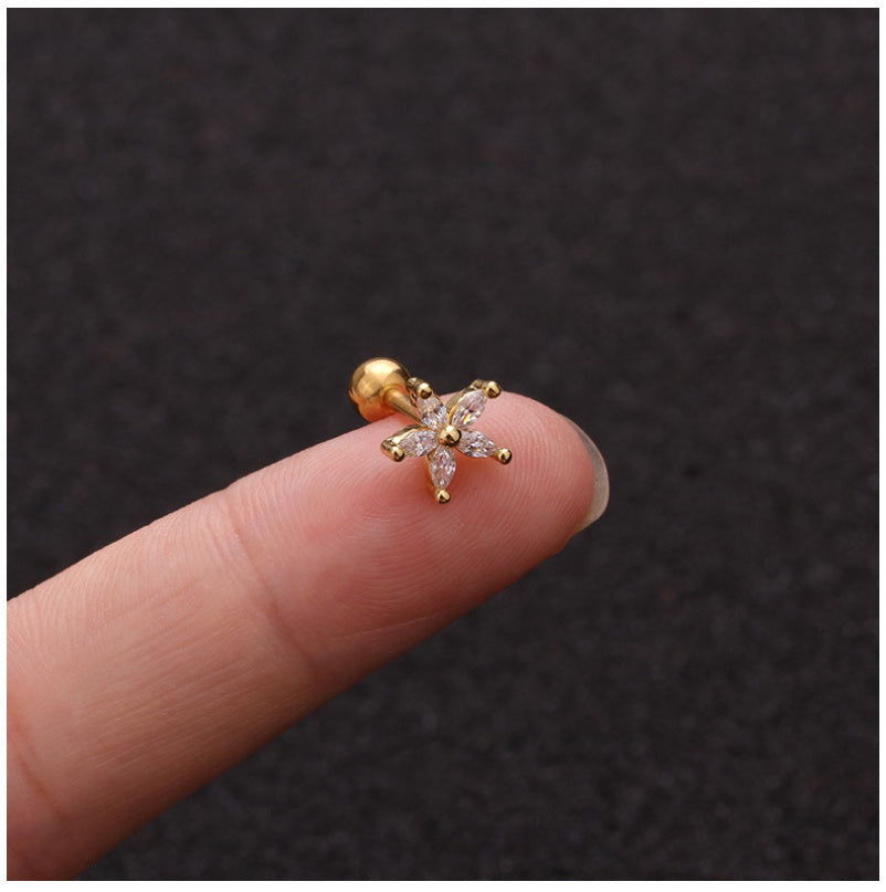 Zircon Round Back Stud earrings