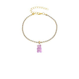 Creative Resin Bear Chain Rhinestone Anklet