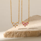 Heart-shaped Zircon Necklace