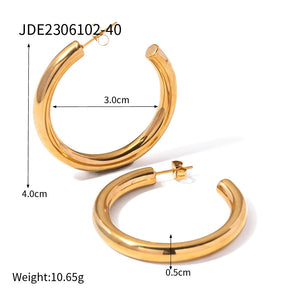 Classic Hoop earring - 18K Gold Stainless Steel