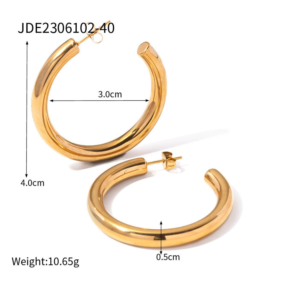 Classic Hoop earring - 18K Gold Stainless Steel