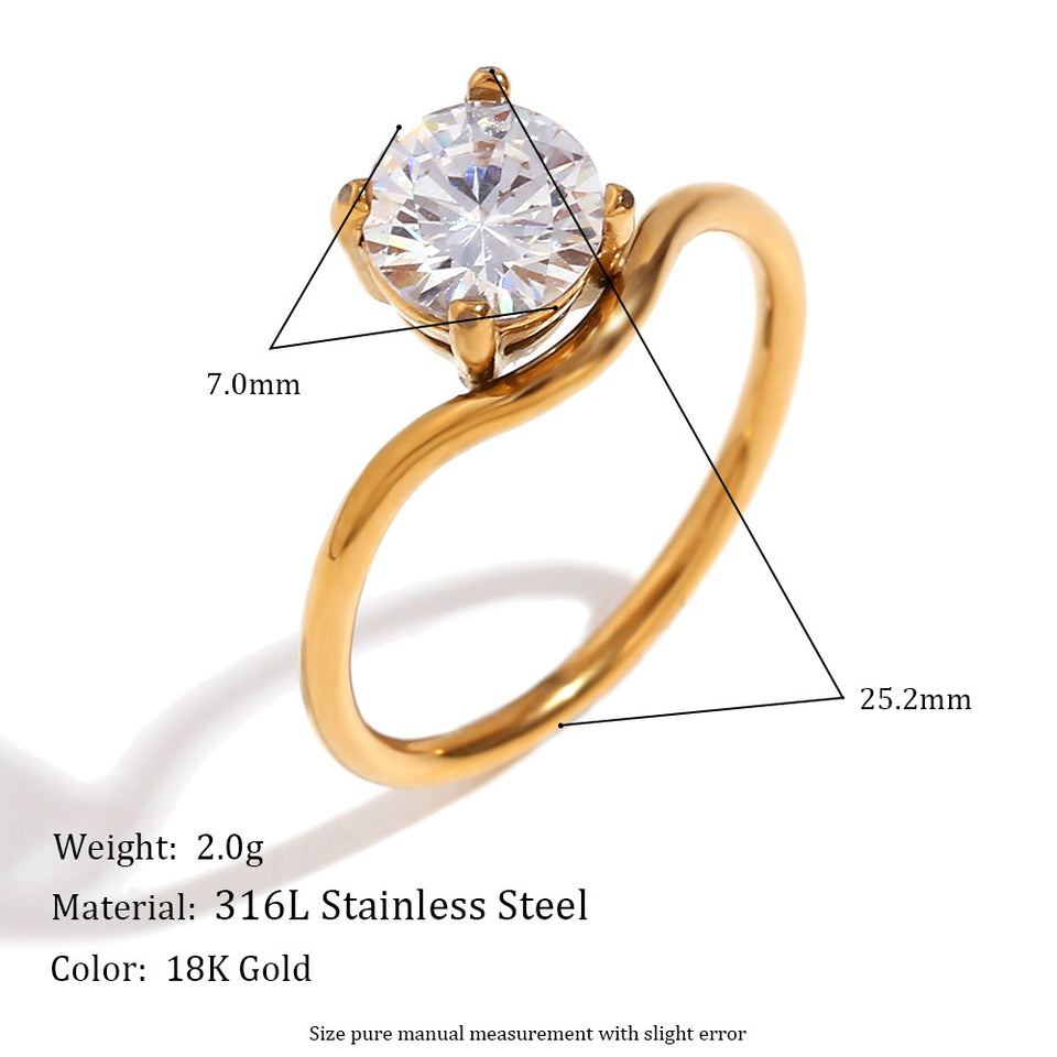 Wave Zirconia Ring