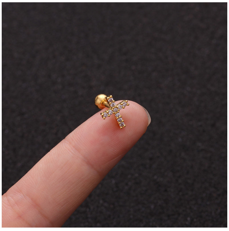Zircon Round Back Stud earrings