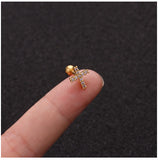 Zircon Round Back Stud earrings