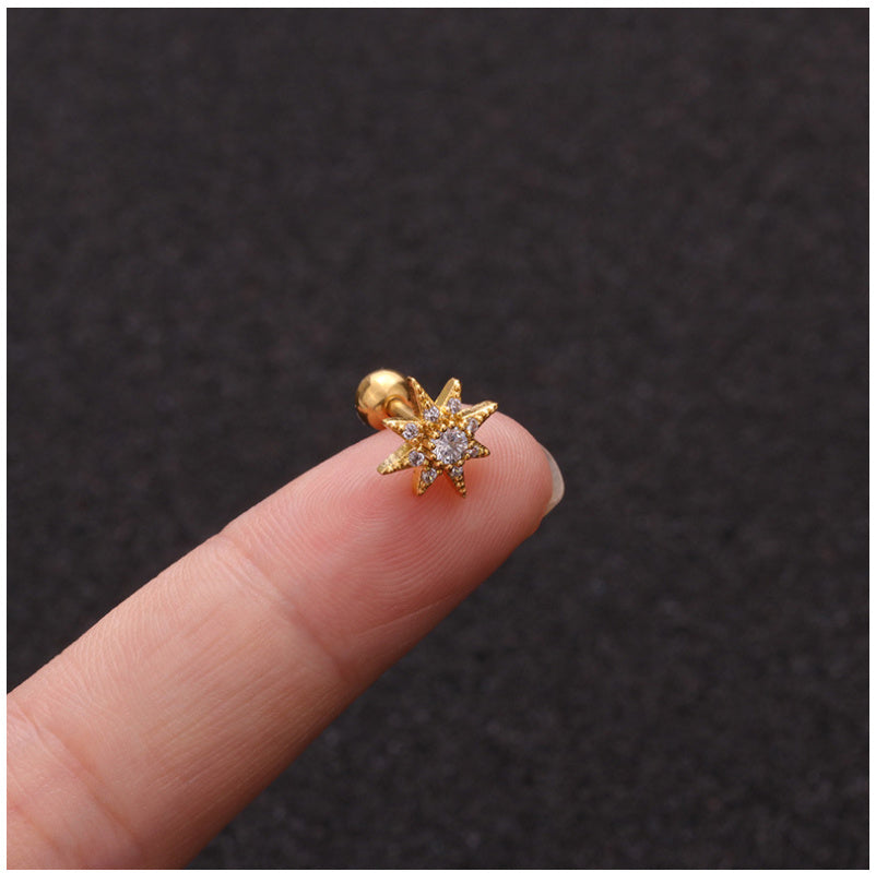 Zircon Round Back Stud earrings