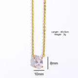 Oval Zircon or Round Zircon Pendant Necklace