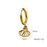 Single Tropical Summer Marine Pendant Earrings - Stainless Steel 14K Gold