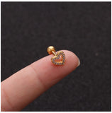 Zircon Round Back Stud earrings