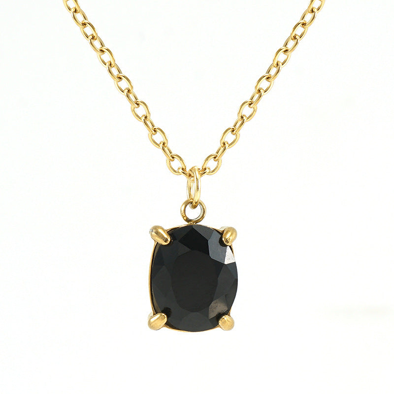 Single Zircon Pendant Necklace