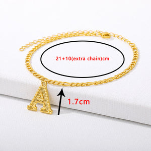 Initial Gold Letter Anklet Alphabet Pendants Jewelry
