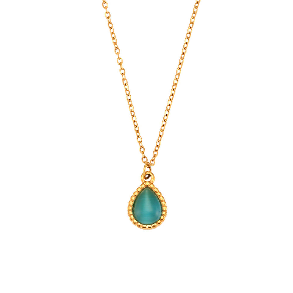 Dropper Opal Pendant Necklace