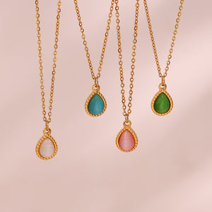 Dropper Opal Pendant Necklace