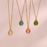 Dropper Opal Pendant Necklace