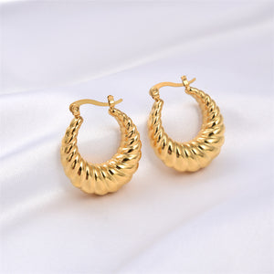 Simple Titanium Steel Hoop Earrings
